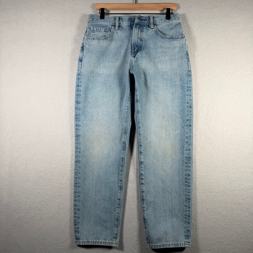 Uniqlo Mens Straight Leg Jeans Light Wash Blue Denim 32x29 Fits 31x28 RN139864